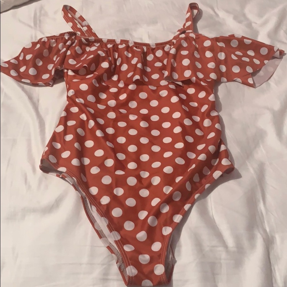 Polka dot bathing suit